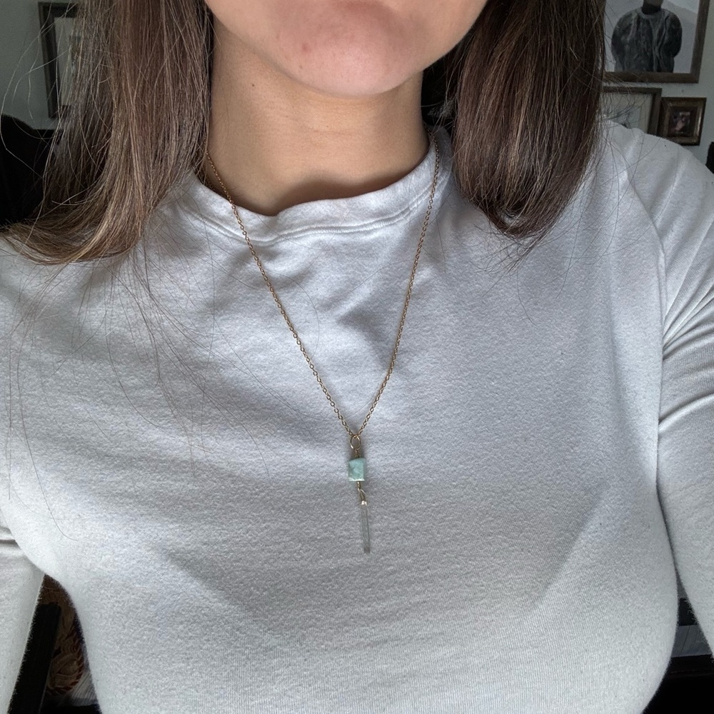 Crystal necklace, gold plated